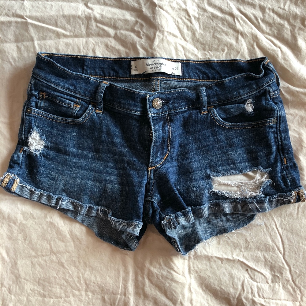 Abercrombie and Fitch Dark Wash Low Rise Shorts